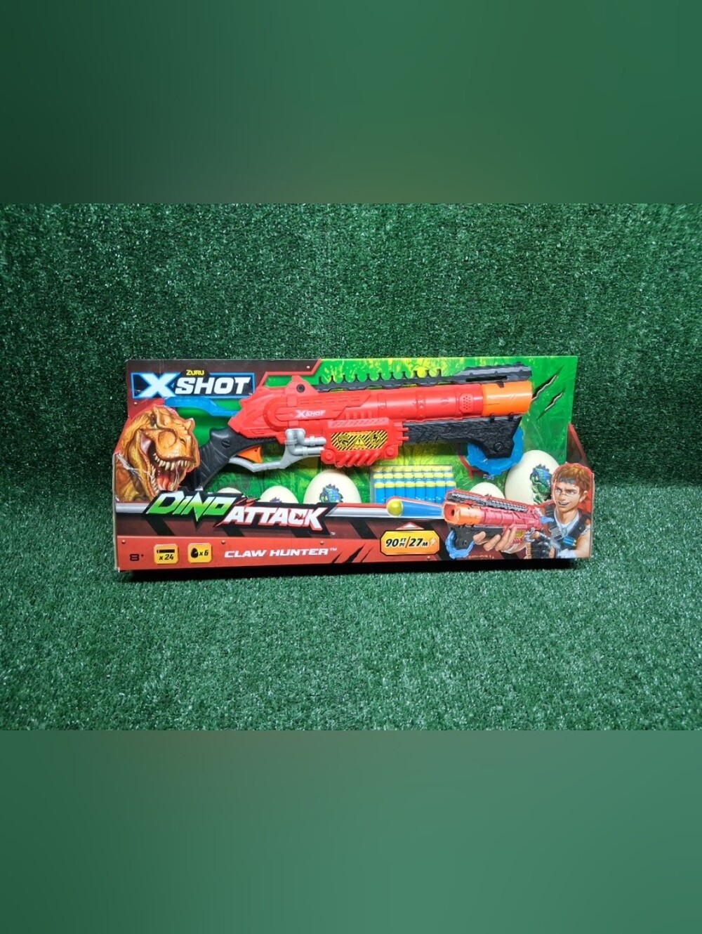Zuru XShot Dino Attack Claw Hunter Soft Dart Target Game. 24 Darts, 6 Eggs